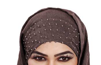 Women Viscose Cotton Instant Moti Patta Pearl Work Scarf Hijab 3
