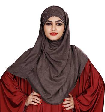 Women Viscose Cotton Instant Moti Patta Pearl Work Scarf Hijab 4