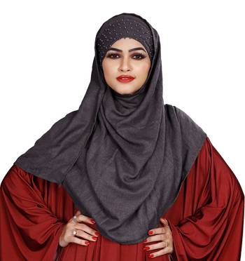 Women Viscose Cotton Instant Moti Patta Pearl Work Scarf Hijab 4