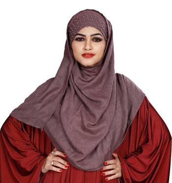 Women Viscose Cotton Instant Moti Patta Pearl Work Scarf Hijab 4