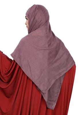 Women Viscose Cotton Instant Moti Patta Pearl Work Scarf Hijab 5