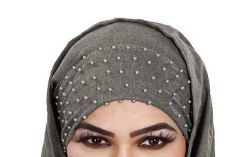 Women Viscose Cotton Instant Moti Patta Pearl Work Scarf Hijab 3