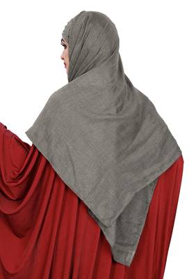 Women Viscose Cotton Instant Moti Patta Pearl Work Scarf Hijab 5