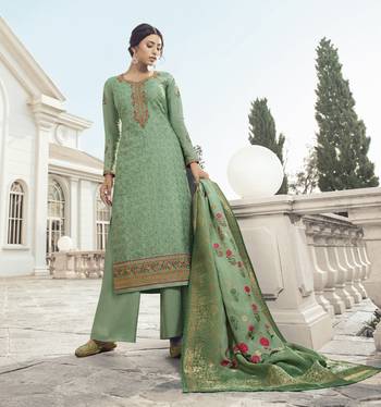 Green Embroidered Tussar Silk Salwar 1
