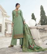 Green Embroidered Tussar Silk Salwar