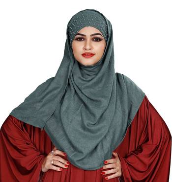 Women Viscose Cotton Pearl Work Scarf Hijab 4