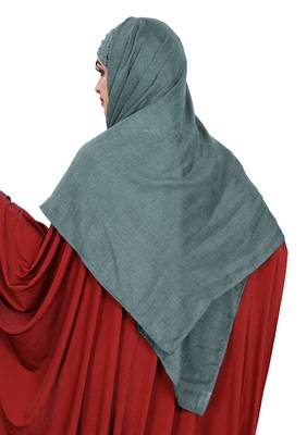 Women Viscose Cotton Pearl Work Scarf Hijab 5