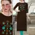Brown Embroidered Cotton Silk Kurti