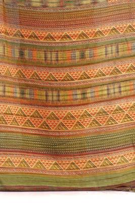 Beige printed tussar silk saree with blouse 3