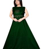Green Diamond Work  Tafeta Satin With Inner Full Stiched Anarkali Gown