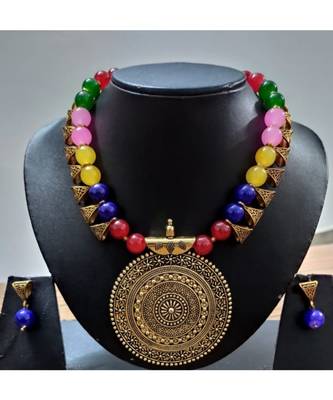 Multi Colour Agate Necklace Set 1