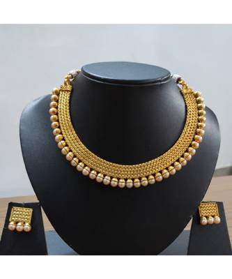 Georgeous Gold Plated Temple Necklace  Set 1