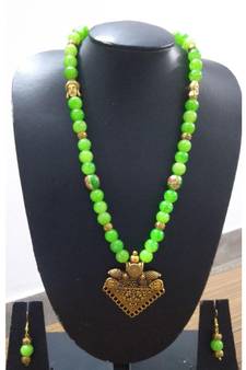 Light Green Agate Necklace Set