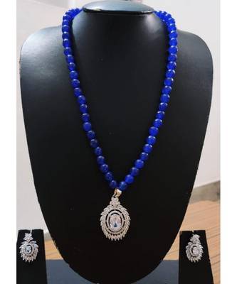 Blue Agate Necklace Set 1