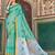 Green Linen Cotton Embroider Work Indian Wear Saree