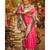 Gorgeous bubblegum pink tussar paithani fusion saree with blouse