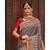 Beautiful blue red banarasi bandhej fusion saree with blouse  From