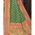 Beautiful bottle green red banarasi bandhej fusion saree with blouse