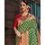 Beautiful bottle green red banarasi bandhej fusion saree with blouse