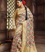 Beig Pure Banarasi Silk Saree Designer  Fasion