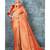 Bright orange woven kanjivaram saree with blouse