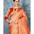 Bright orange woven kanjivaram saree with blouse