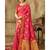 Hot pink woven kanjivaram saree with blouse