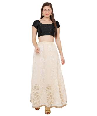 Women's Black Dupion Silk Square Neck Solid Readymade Saree Blouse 4