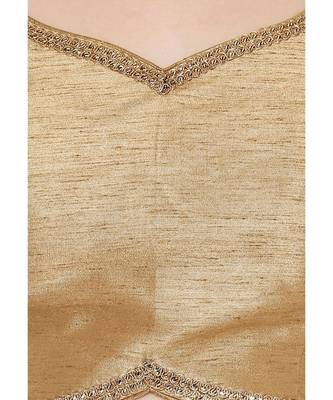 Women's Copper Dupion Silk Solid Round Neck Readymade Saree Blouse 5