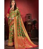 Bronze gold woven tissue kanjivaram saree with blouse