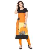Orange American Crepe Kurti