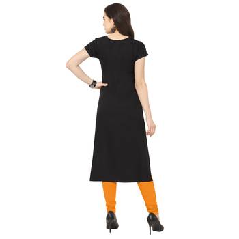 Orange American Crepe Kurti 2