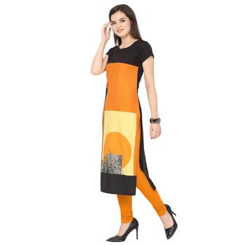 Orange American Crepe Kurti 3