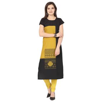 Yellow American Crepe Kurti 1