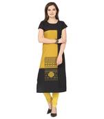 Yellow American Crepe Kurti