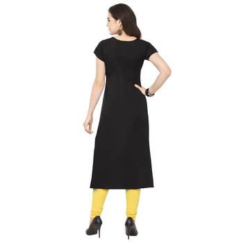 Yellow American Crepe Kurti 2