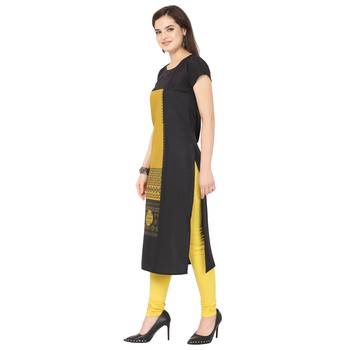Yellow American Crepe Kurti 3