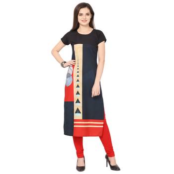 Red American Crepe Kurti 1