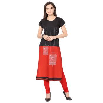 Red American Crepe Kurti 1