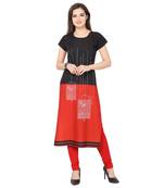 Red American Crepe Kurti