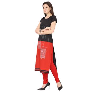 Red American Crepe Kurti 3