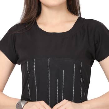 Red American Crepe Kurti 4