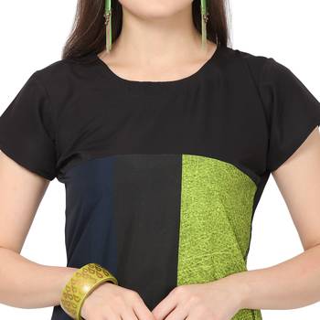 Green American Crepe Kurti 4