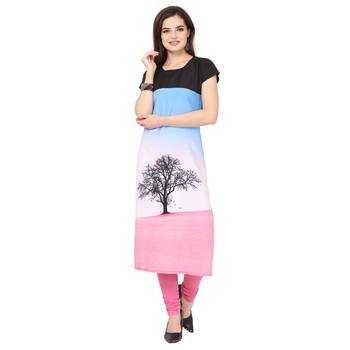 Blue American Crepe Kurti 1