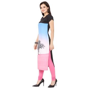 Blue American Crepe Kurti 3