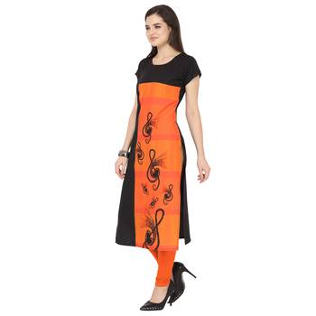 Orange American Crepe Kurti 3