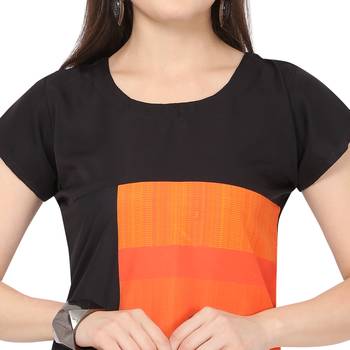 Orange American Crepe Kurti 4