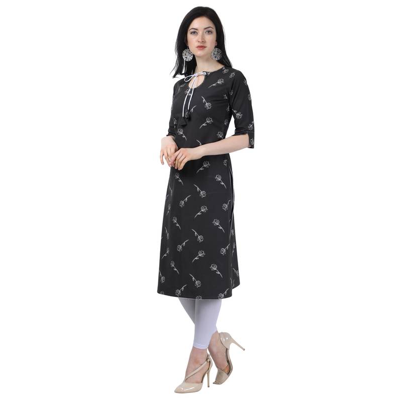 Dark Grey Lafer Cotton Kurti