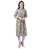 Beige Lafer Cotton Kurti