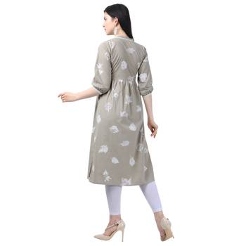 Beige Lafer Cotton Kurti 2